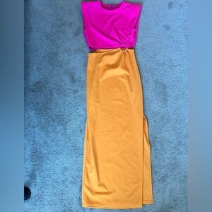 Unique pink and orange dress